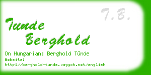 tunde berghold business card